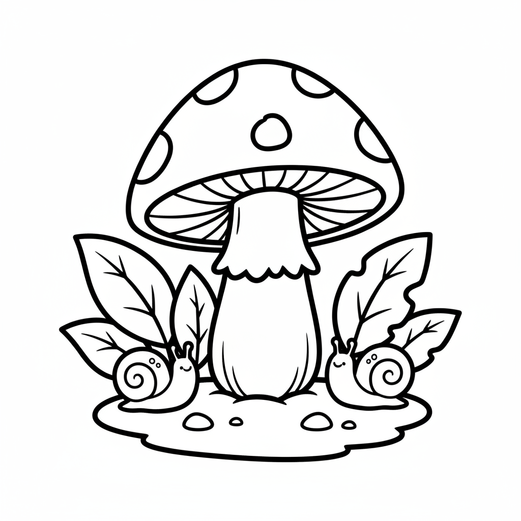 Free printable Mushroom coloring page for Seniors. High-quality black and white coloring sheet designed for Seniors. Perfect for creativity and fun.