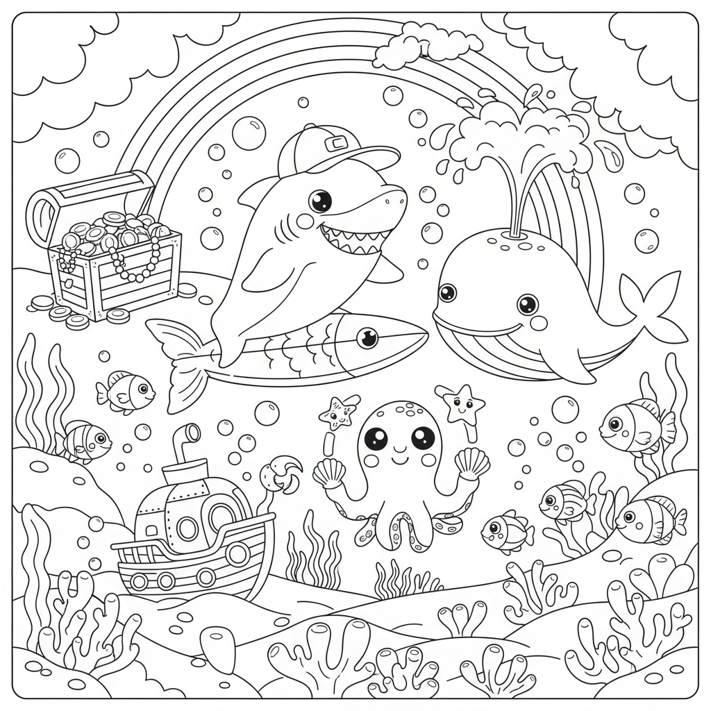 Ocean coloring page for boys - Standard style