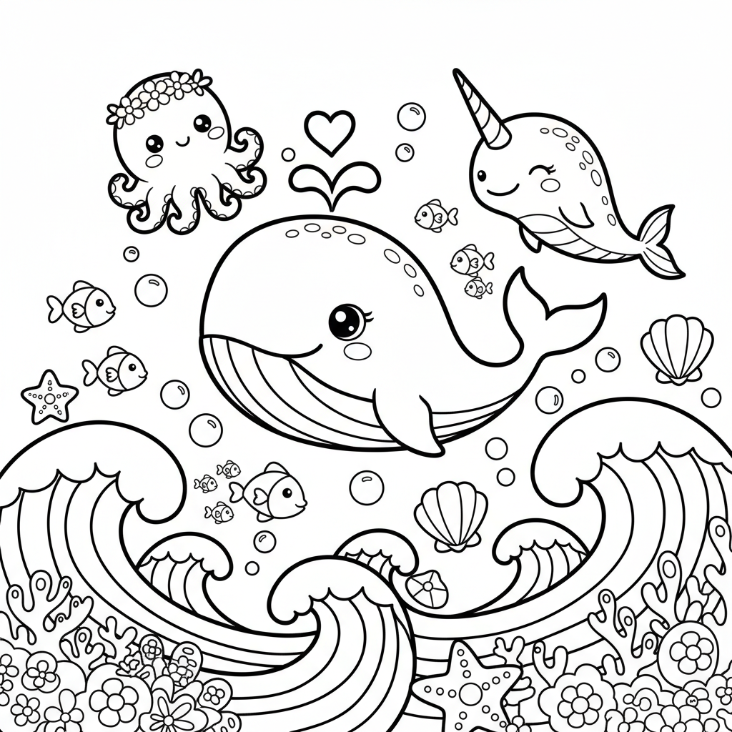 Ocean coloring page for women - Standard style