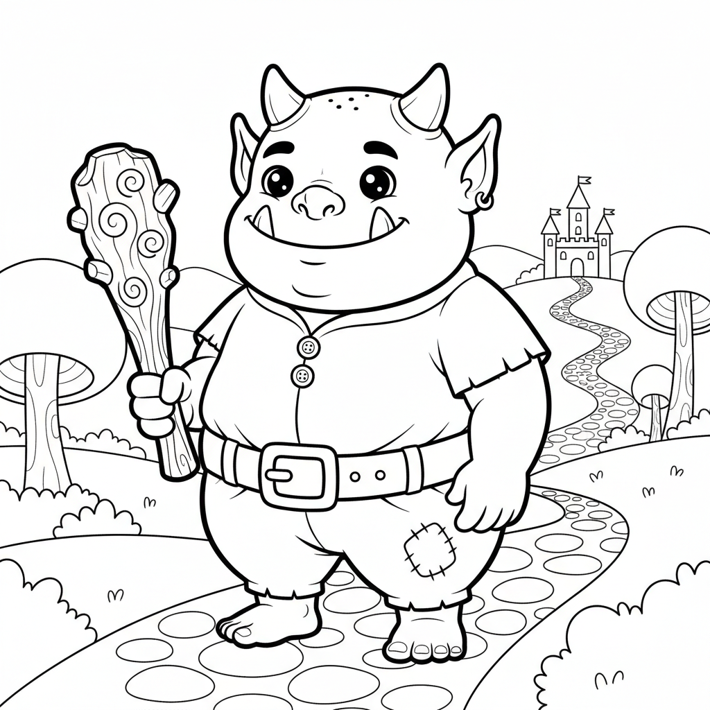 Ogre coloring page for adults - Standard style
