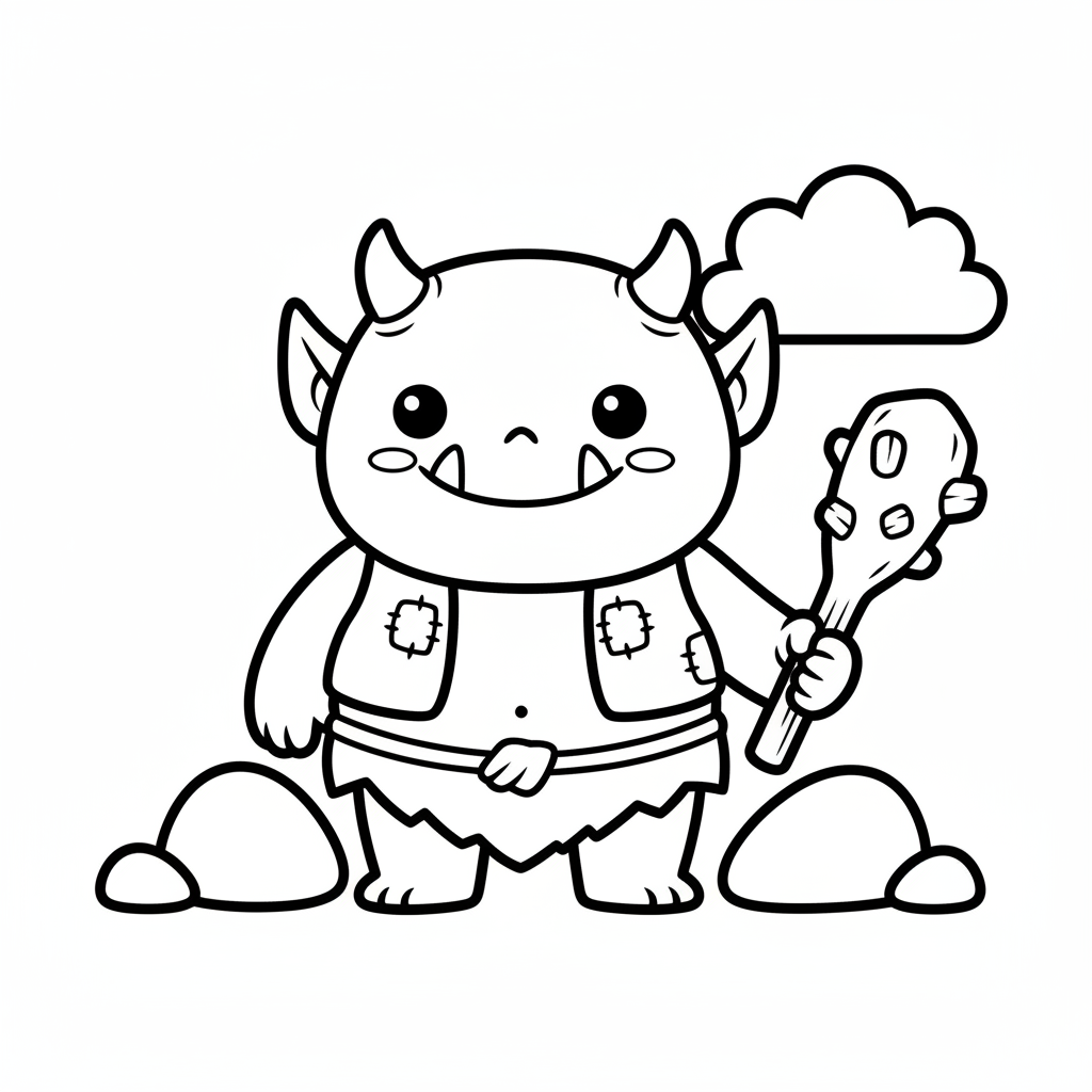 Ogre coloring page for beginners - Standard style