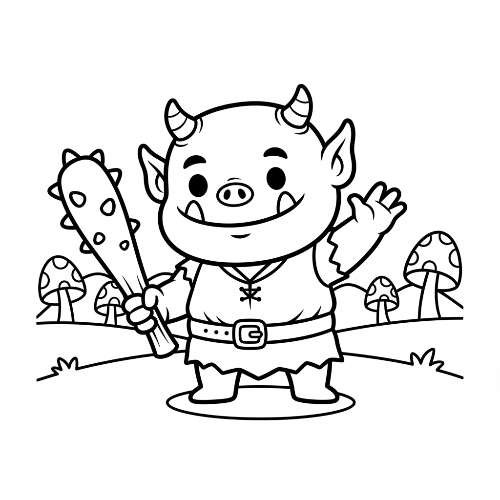 Ogre coloring page for boys - Standard style