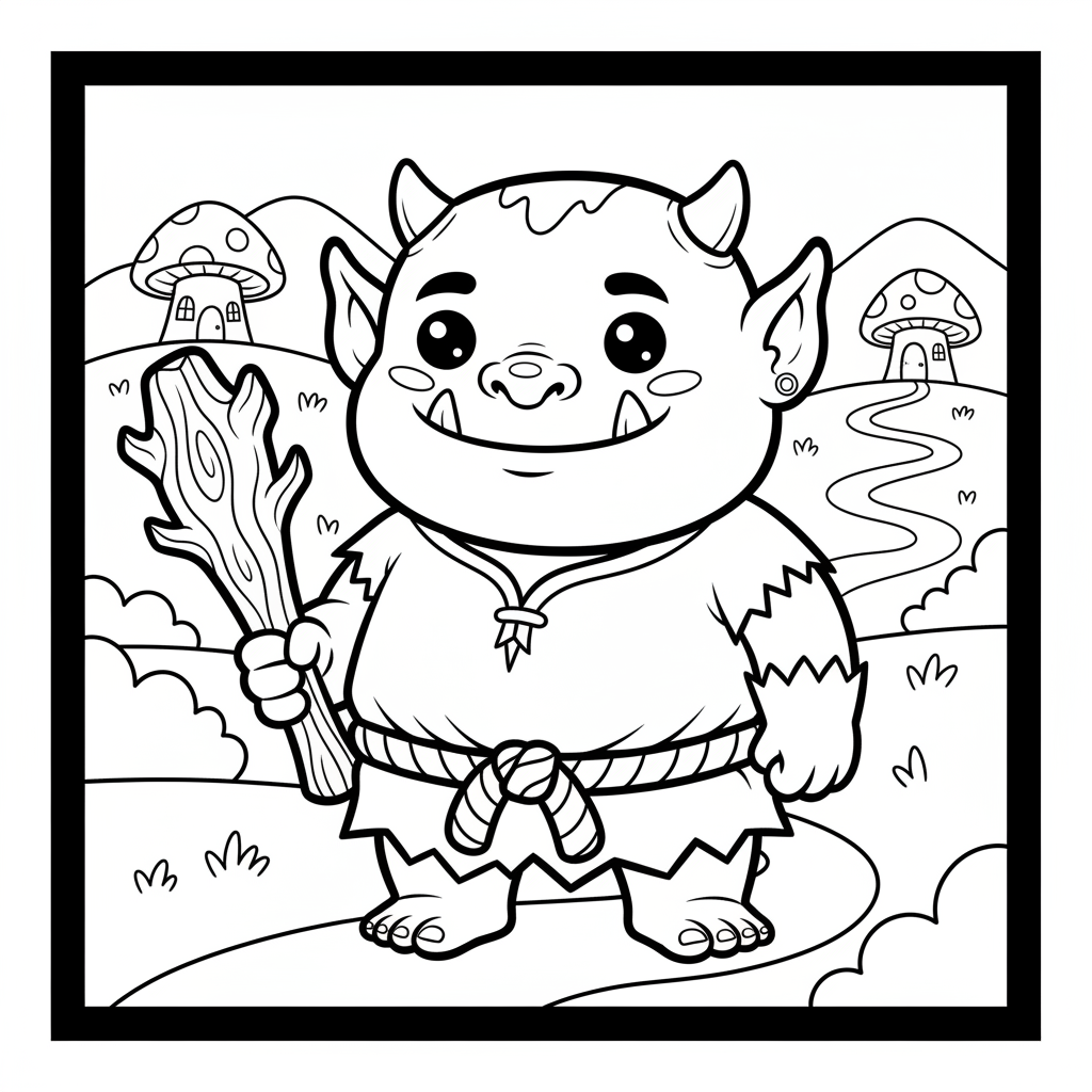 Ogre coloring page for experts - Standard style