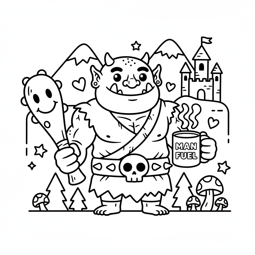 Ogre coloring page for men - Standard style