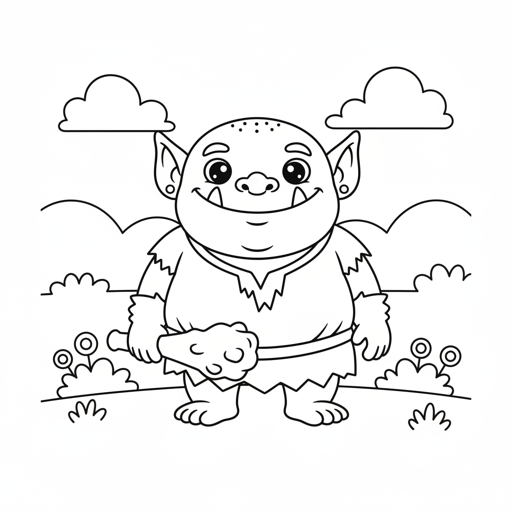 Ogre coloring page for preschoolers - Standard style