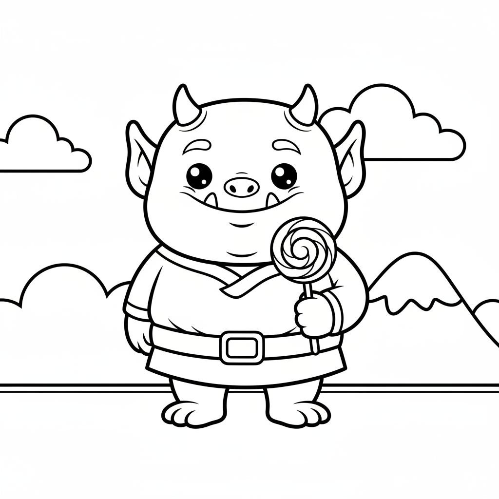 Ogre coloring page for toddlers - Standard style