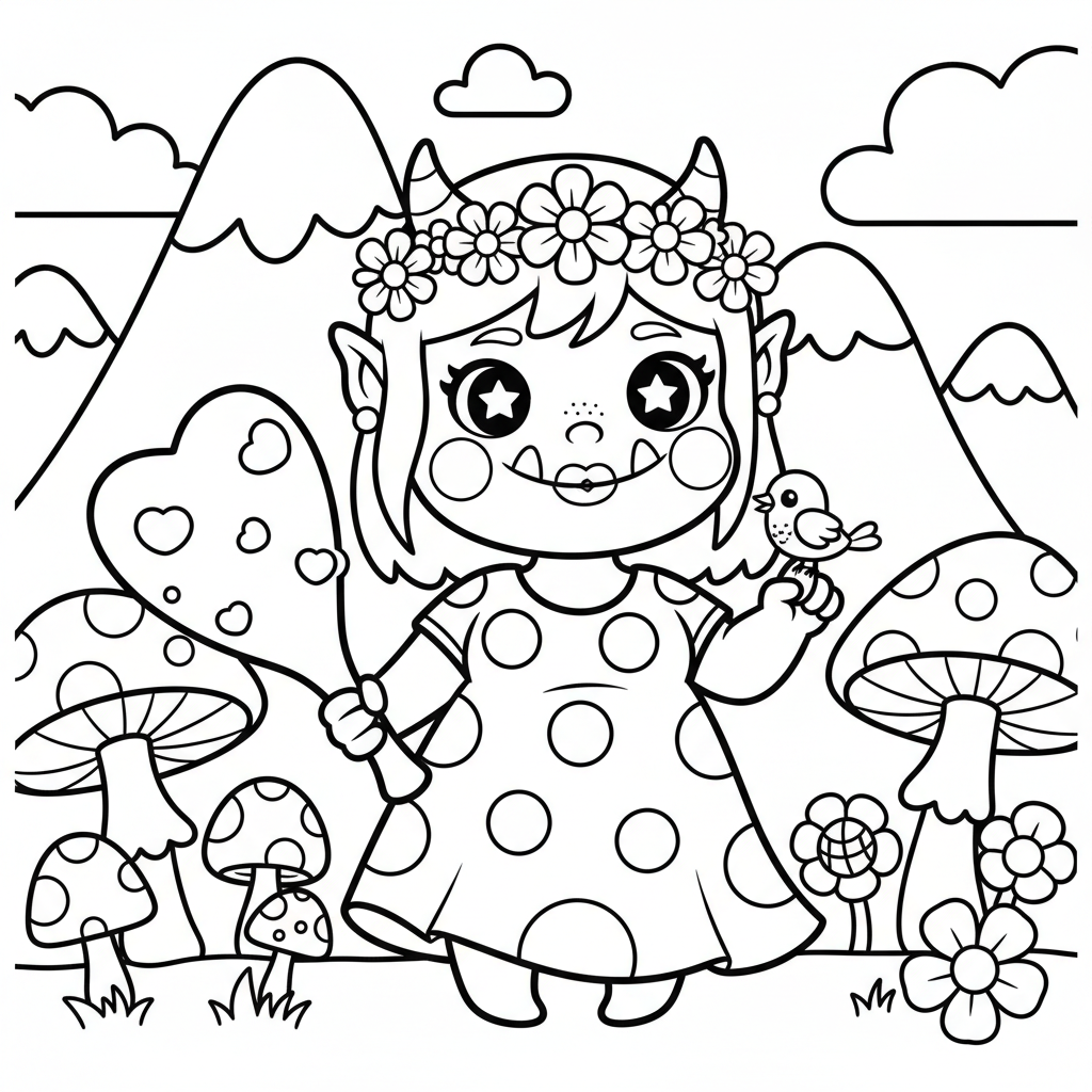 Ogre coloring page for women - Standard style