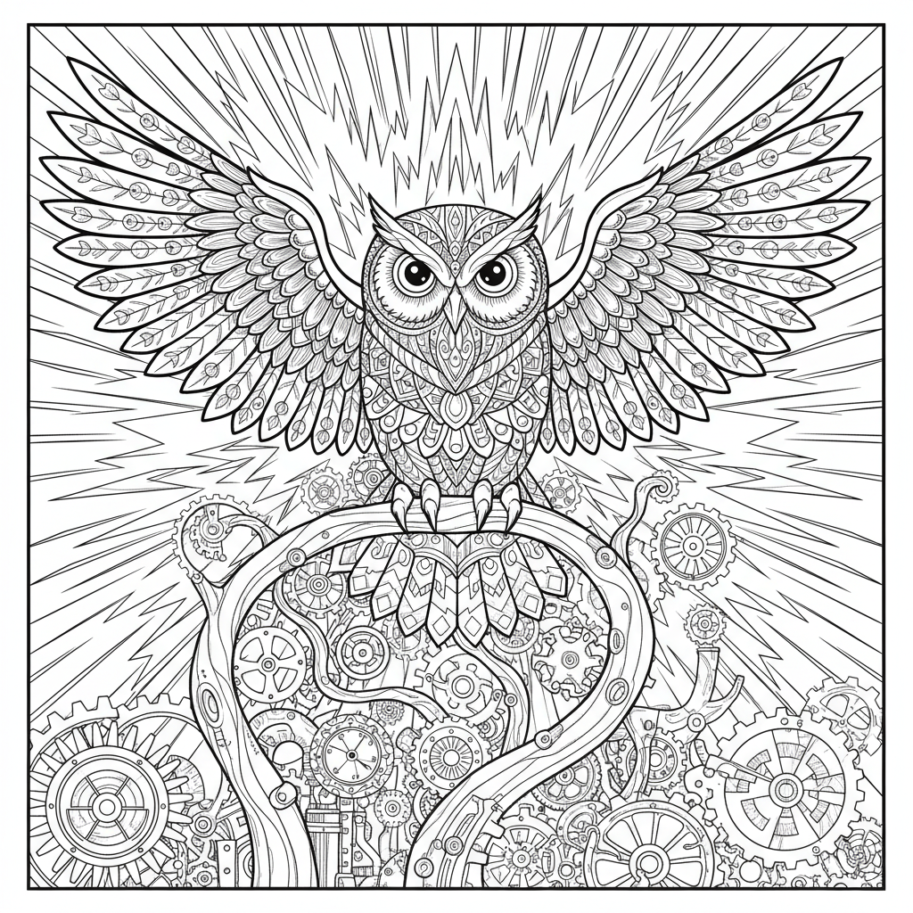 Owl Coloring Page for Men
