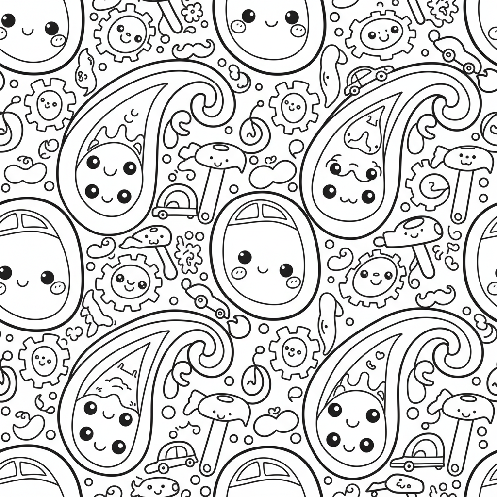 Paisley coloring page for men - Standard style