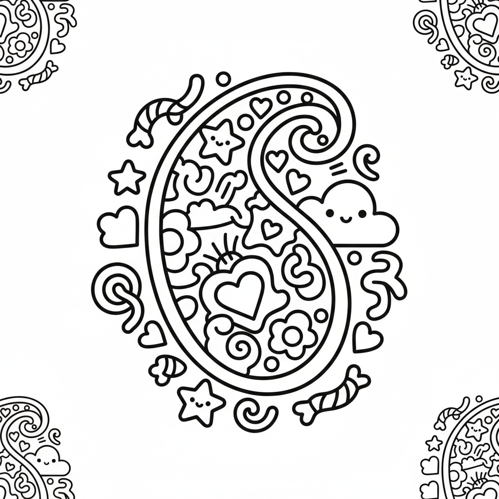 Paisley coloring page for teens - Standard style