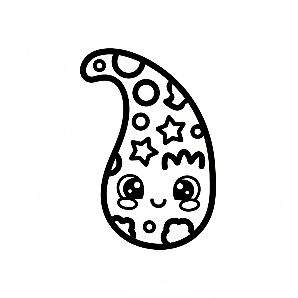 Paisley coloring page for toddlers - Standard style