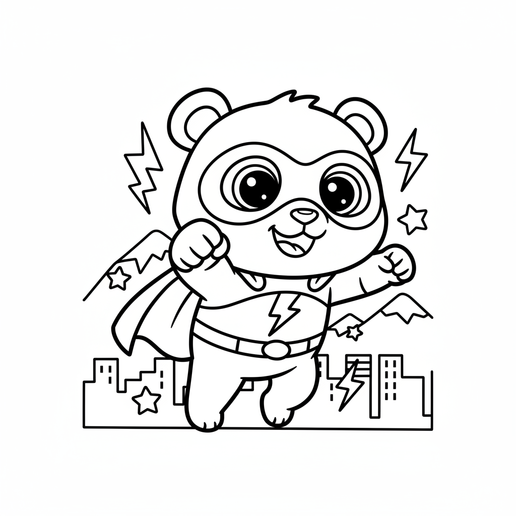 Panda coloring page for boys - Standard style