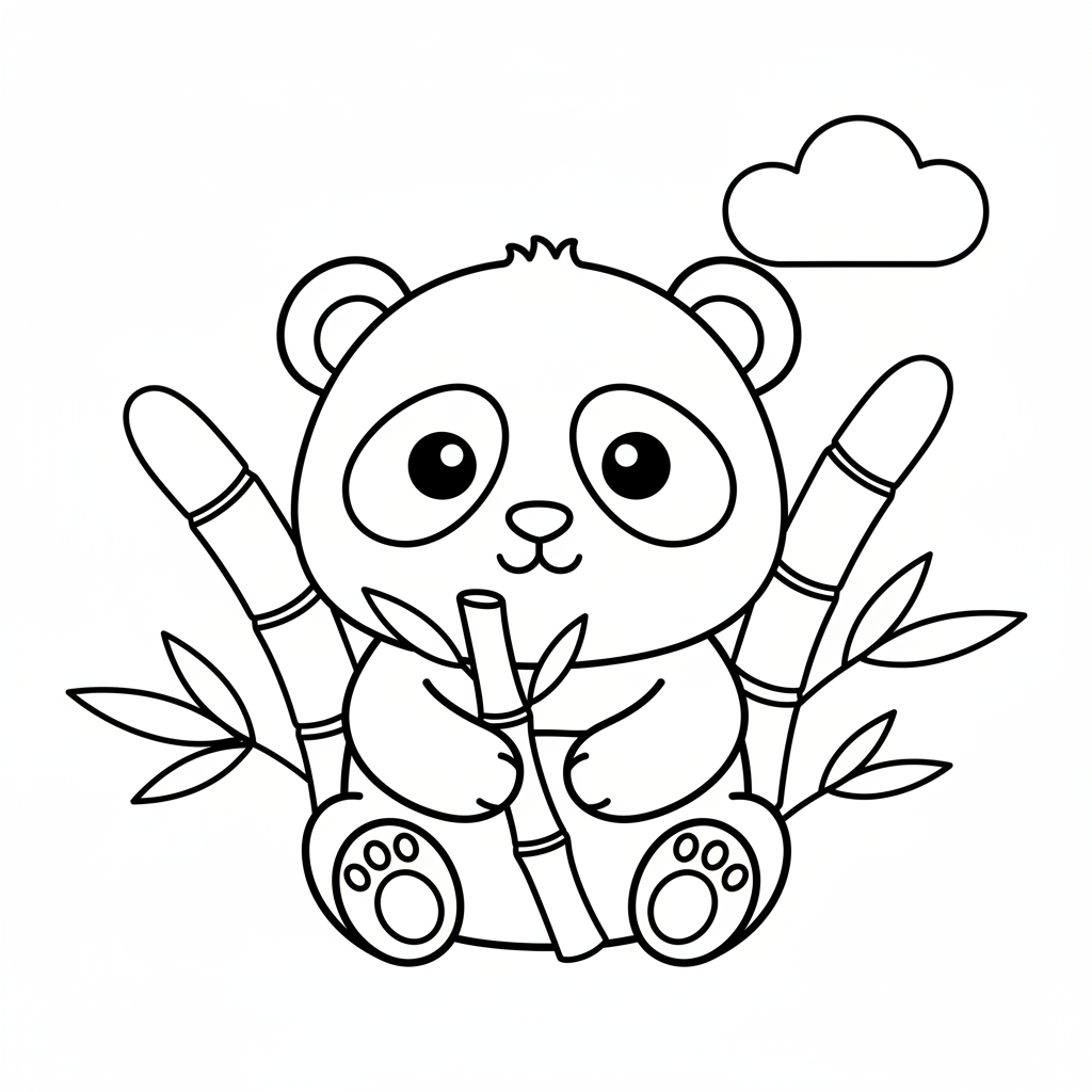 Panda coloring page for kindergarteners - Standard style
