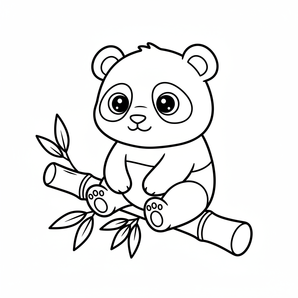 Panda coloring page for seniors - Standard style