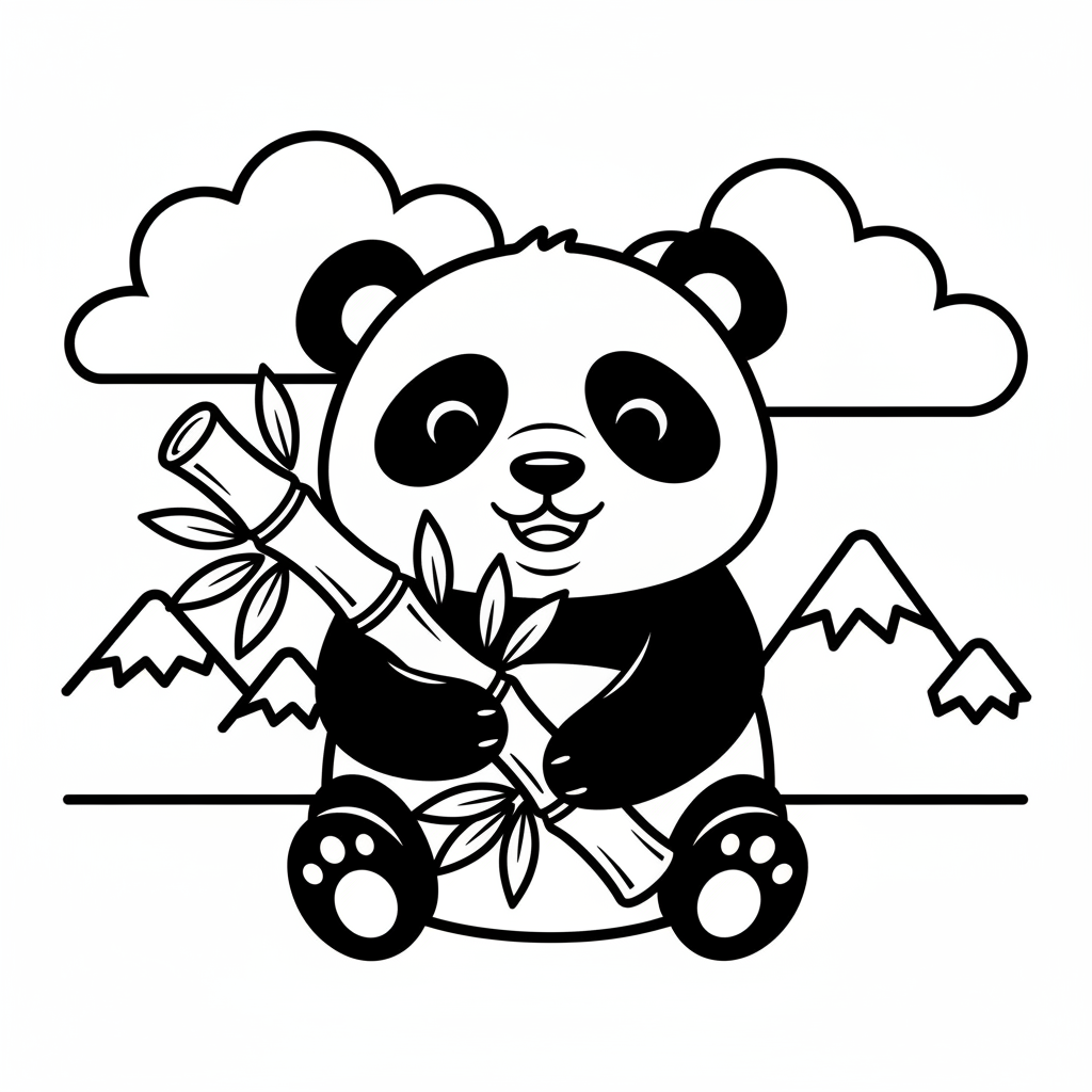 Panda coloring page for teens - Standard style