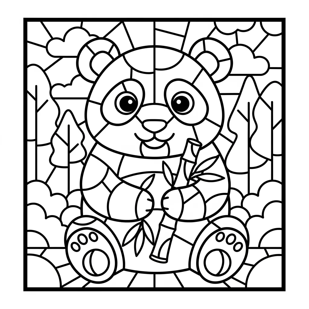 Panda coloring page for toddlers - Standard style