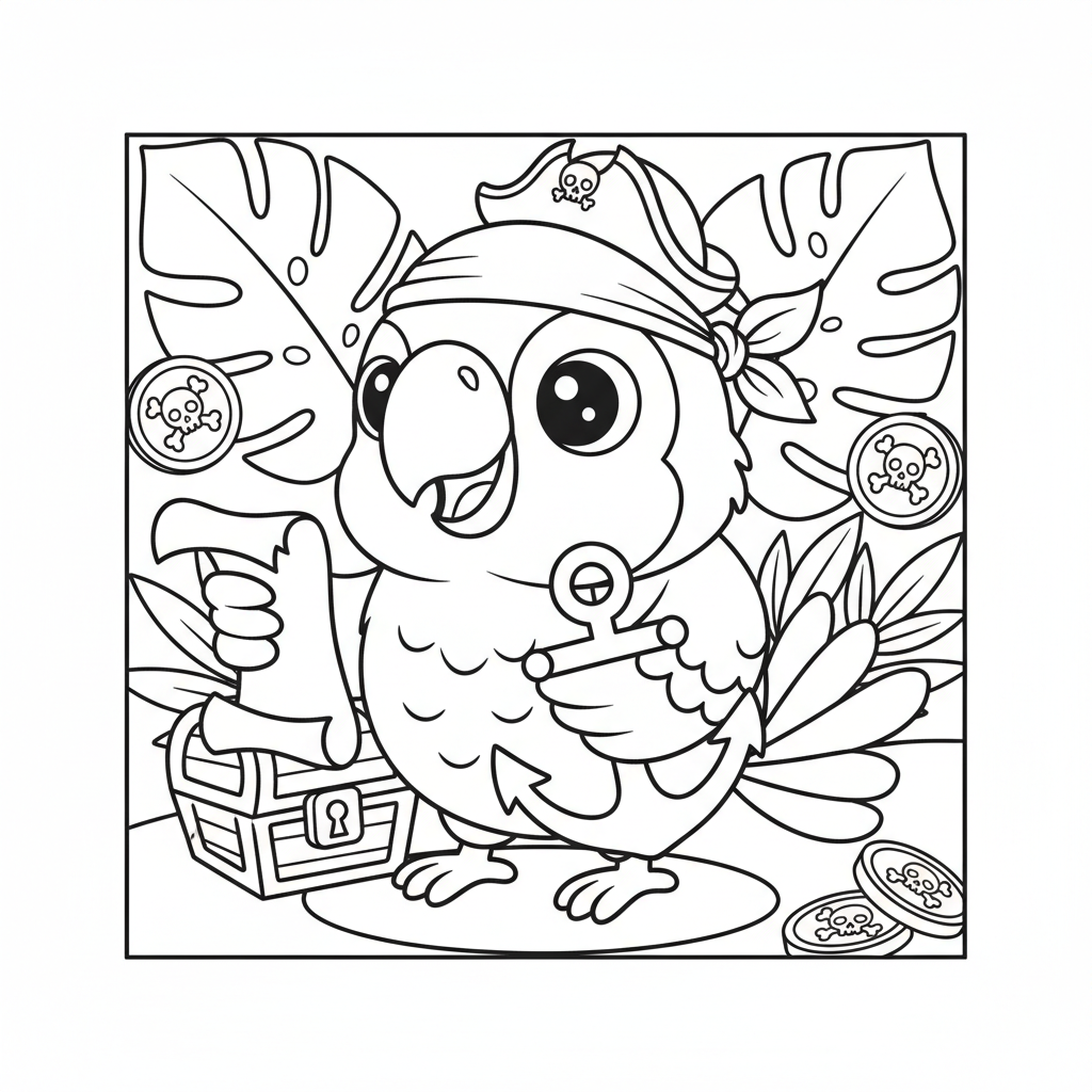 Parrot coloring page for boys - Standard style