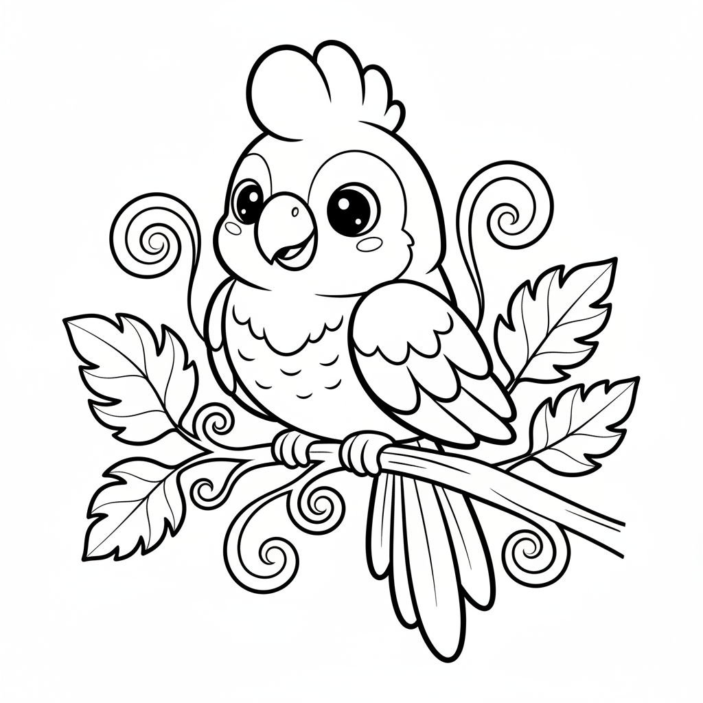 Parrot coloring page for teens - Standard style