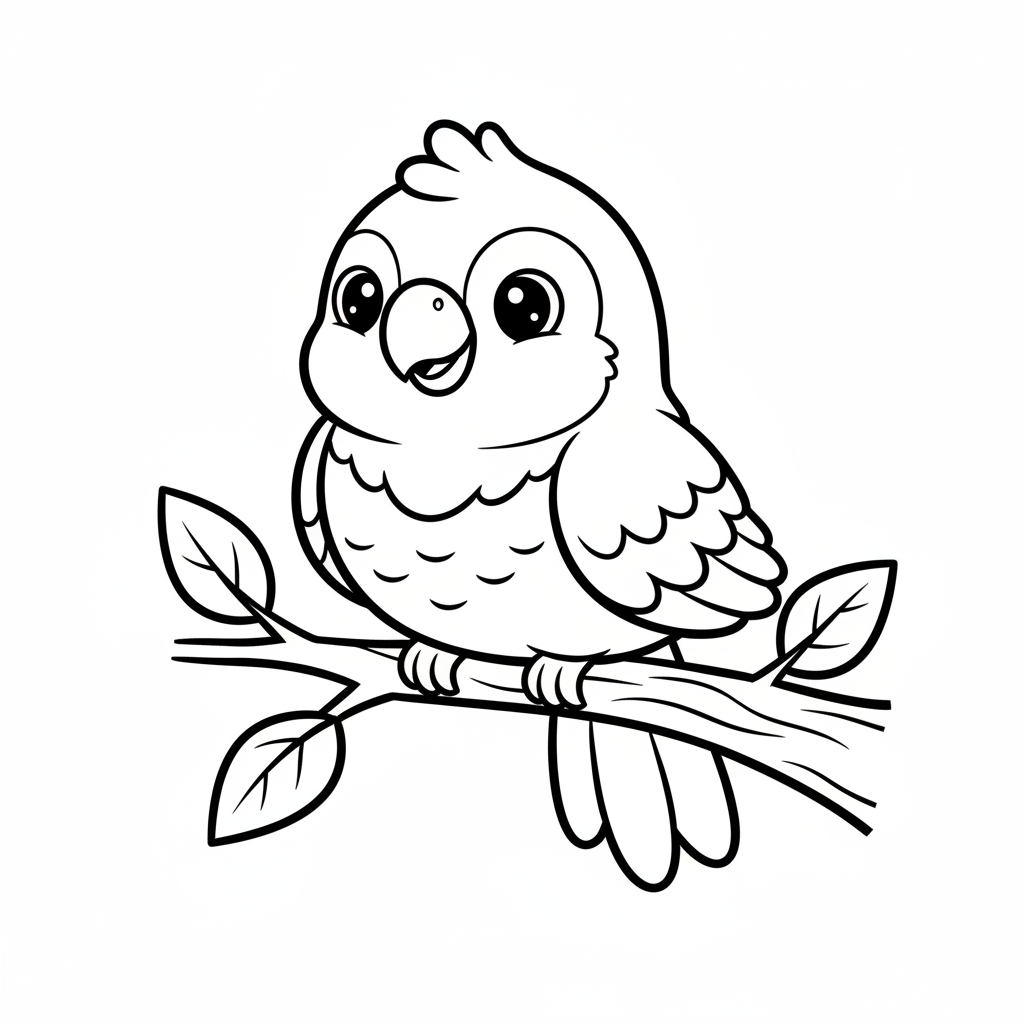 Parrot coloring page for toddlers - Standard style