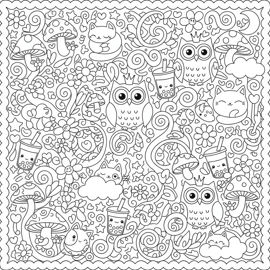 Pattern coloring page for adults - Standard style