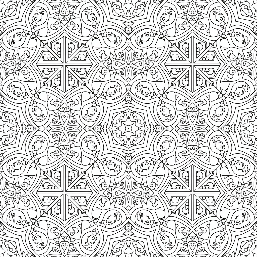Pattern coloring page for experts - Standard style