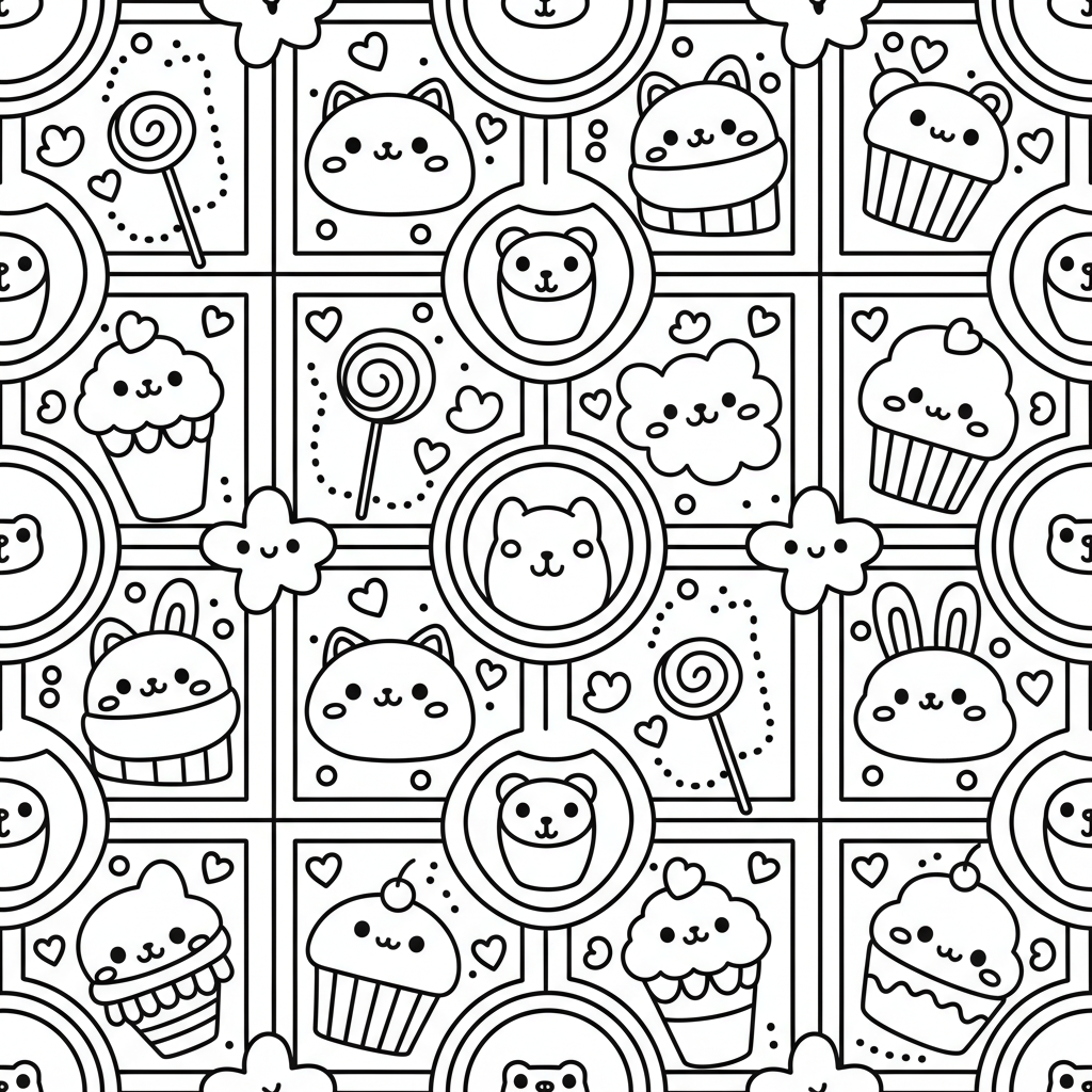 Pattern coloring page for intermediates - Standard style