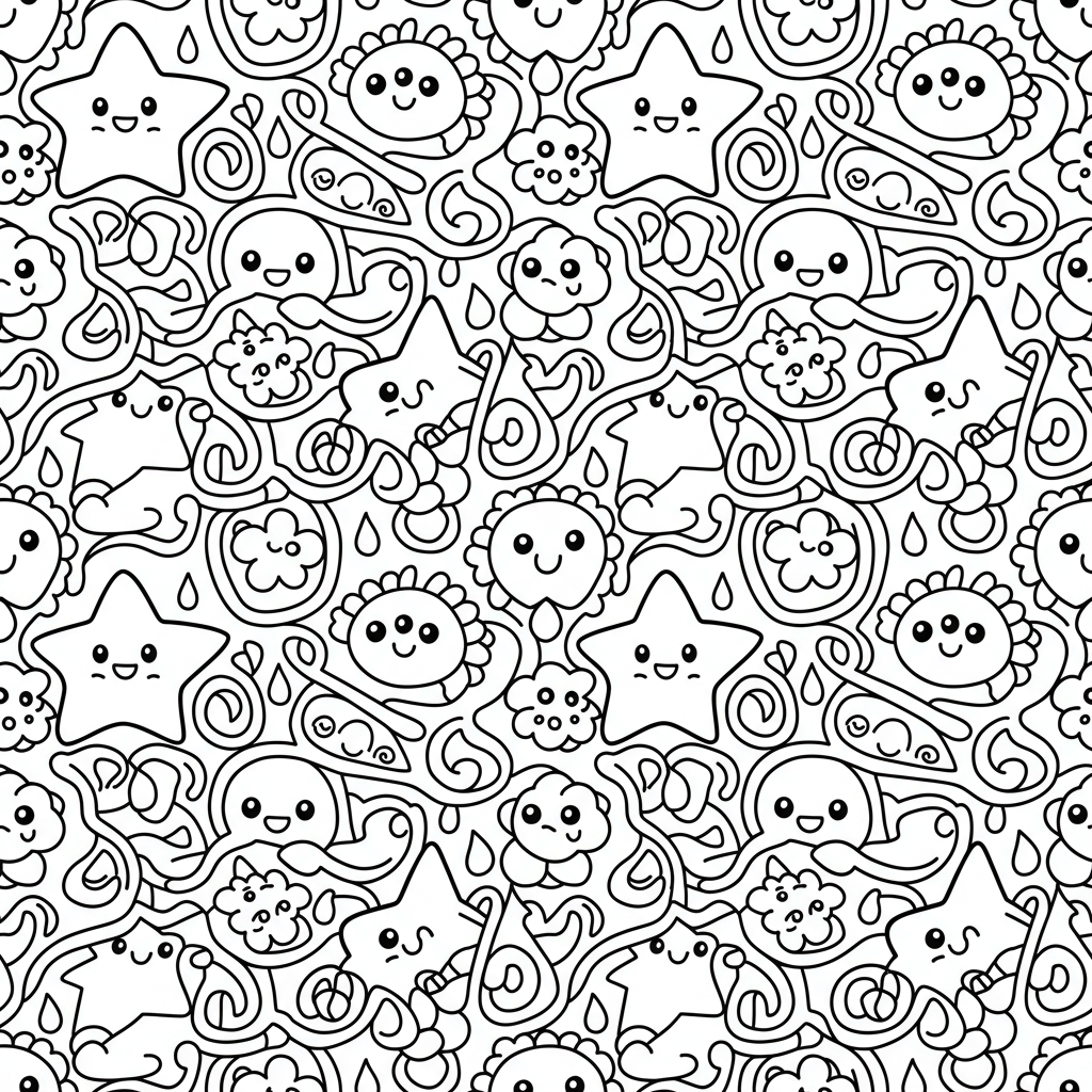 Pattern coloring page for kindergarteners - Standard style