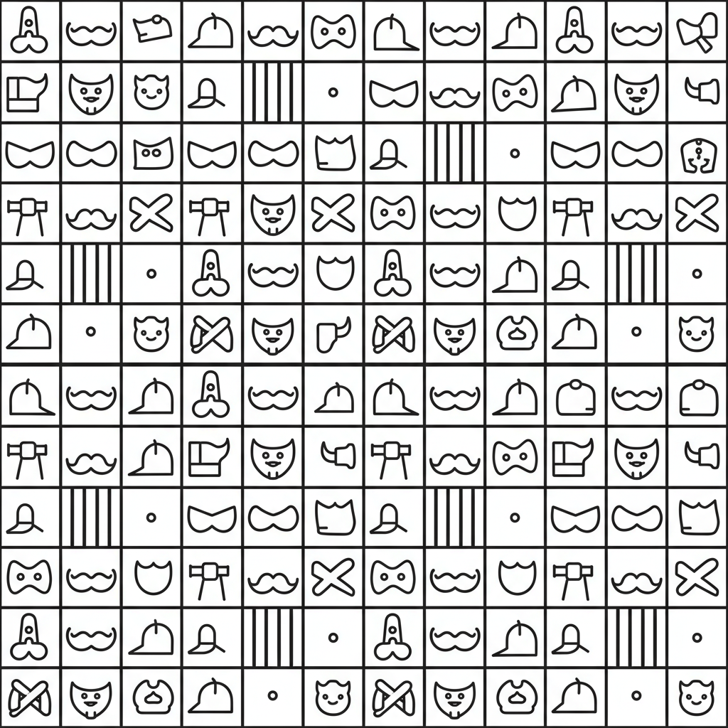Pattern coloring page for men - Standard style