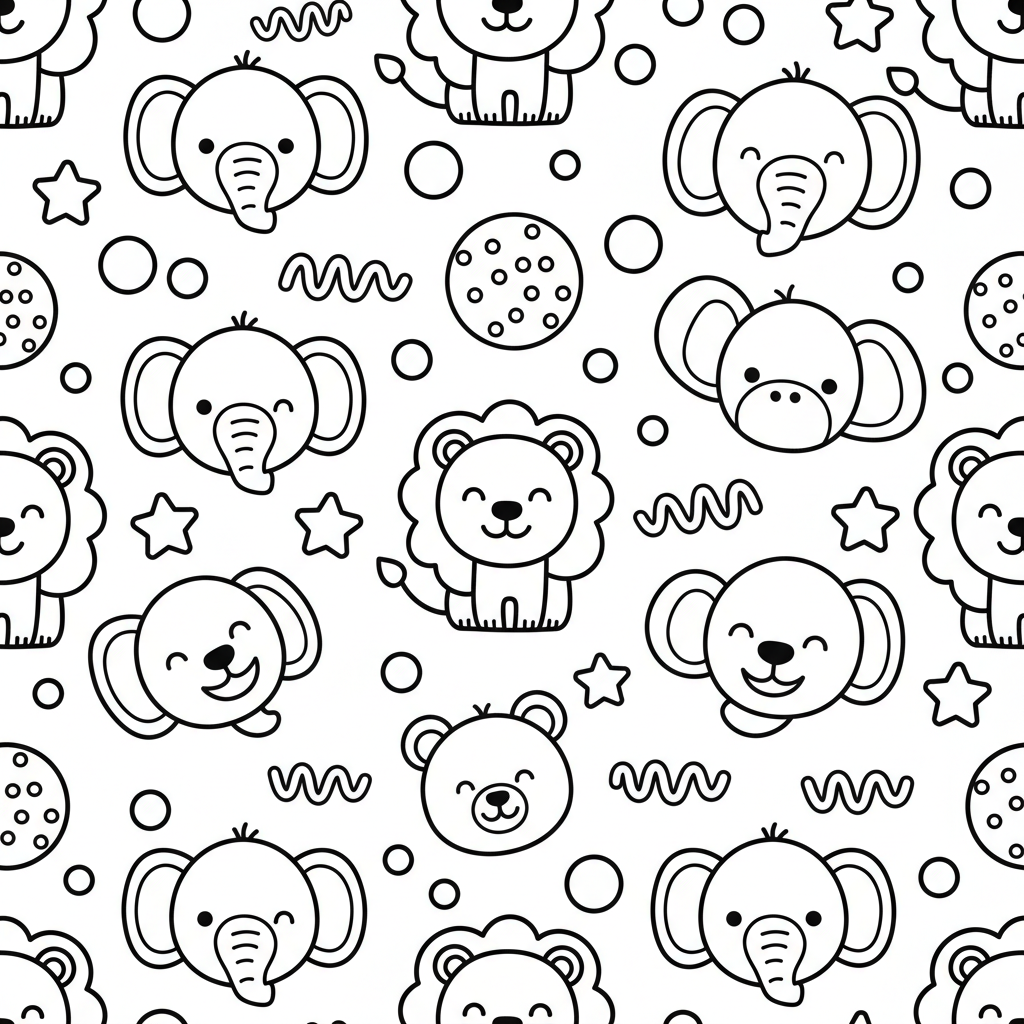 Pattern coloring page for preschoolers - Standard style