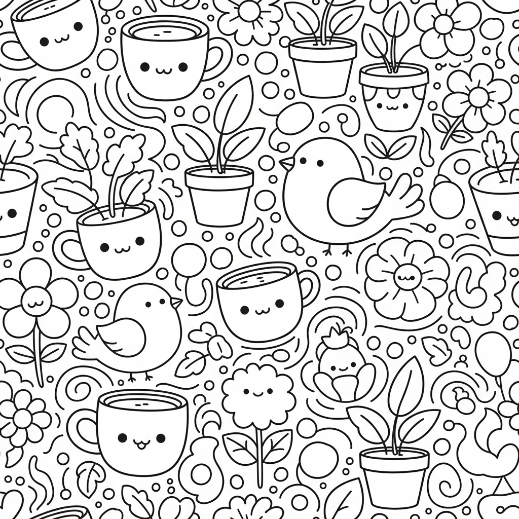 Pattern coloring page for seniors - Standard style