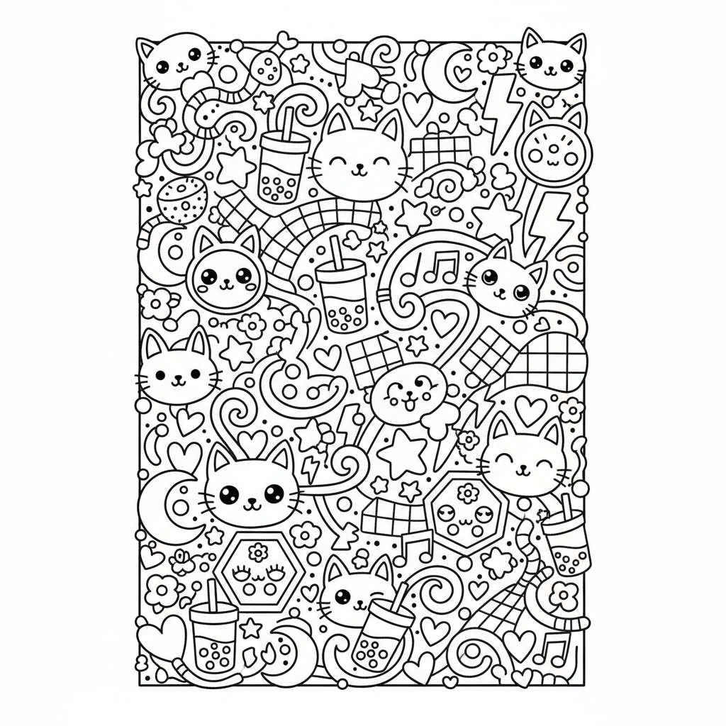 Pattern coloring page for teens - Standard style