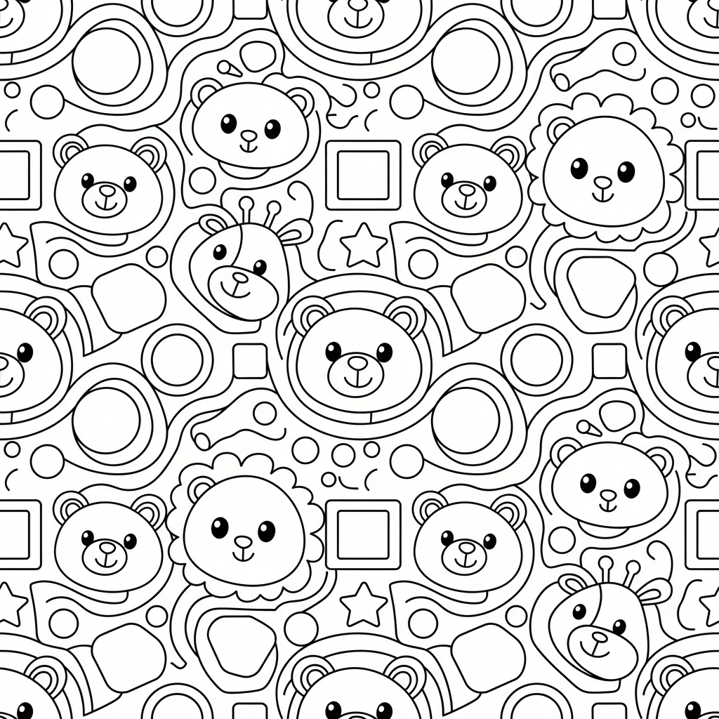 Pattern coloring page for toddlers - Standard style