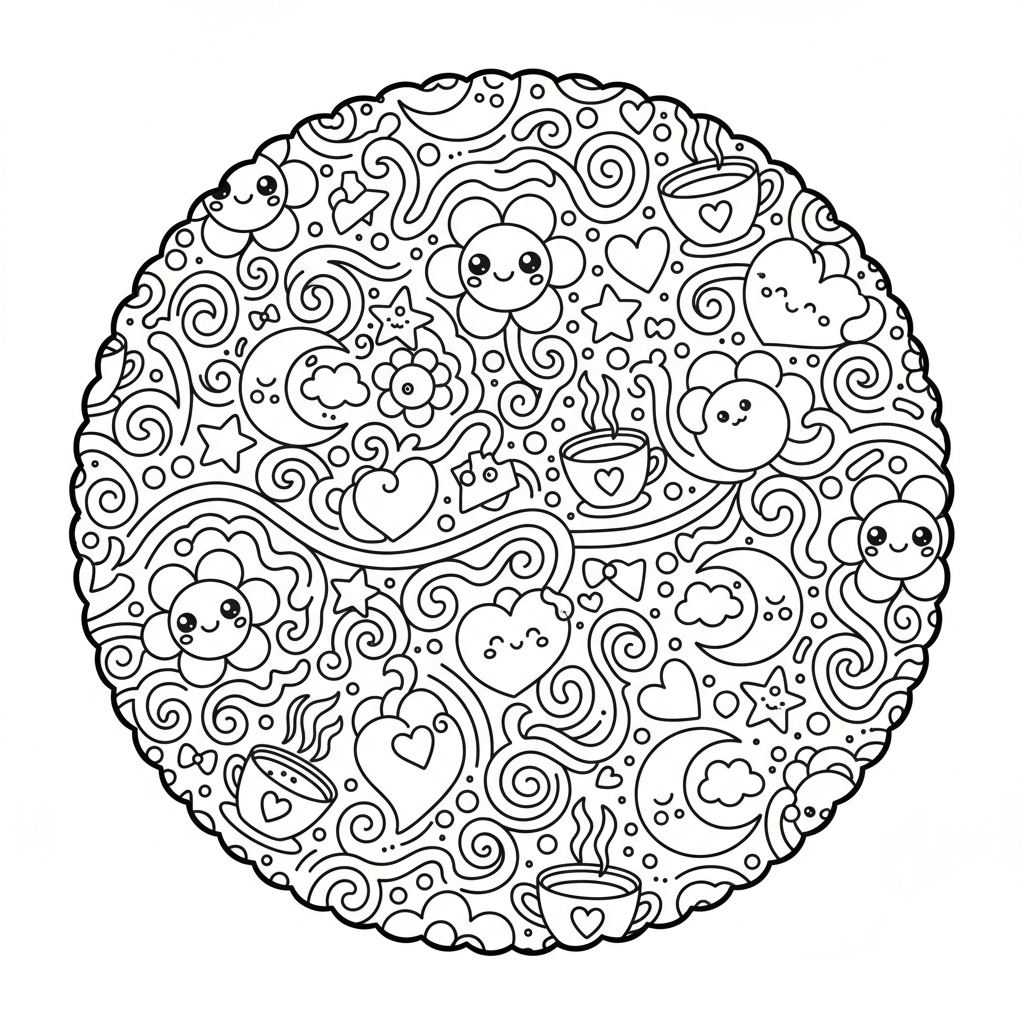 Pattern coloring page for women - Standard style