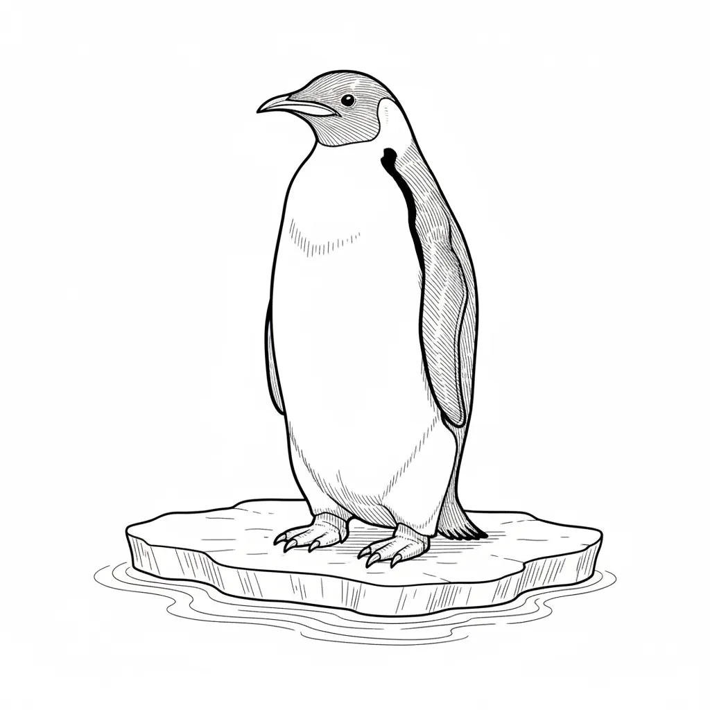 Penguin coloring page for boys - Standard style