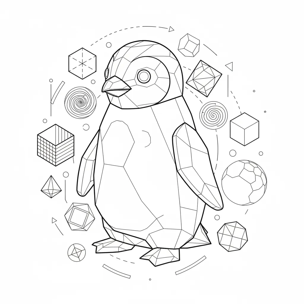 Penguin coloring page for kids - Standard style