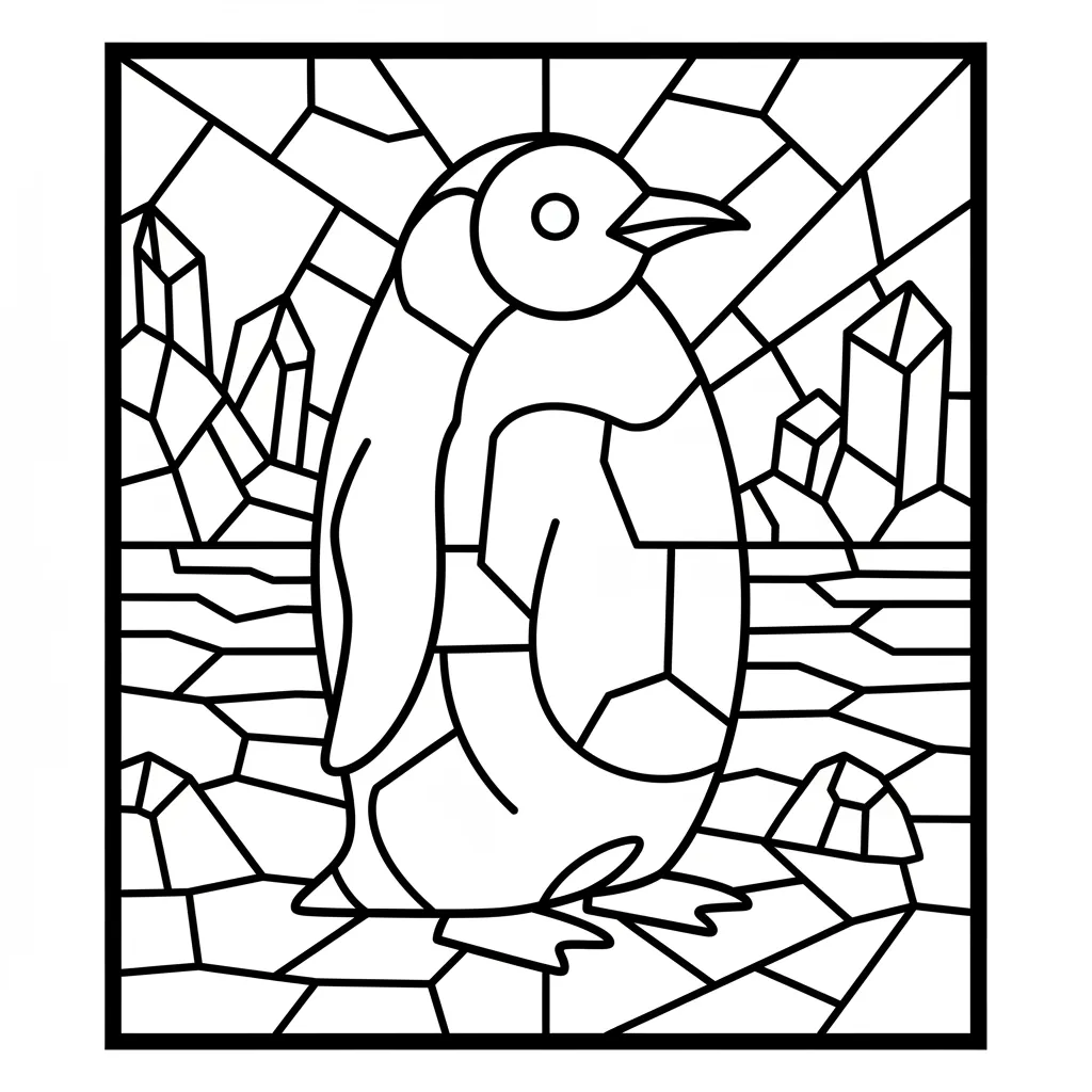 Penguin coloring page for kindergarteners - Standard style