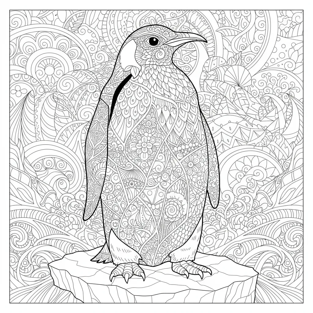 Penguin coloring page for men - Standard style