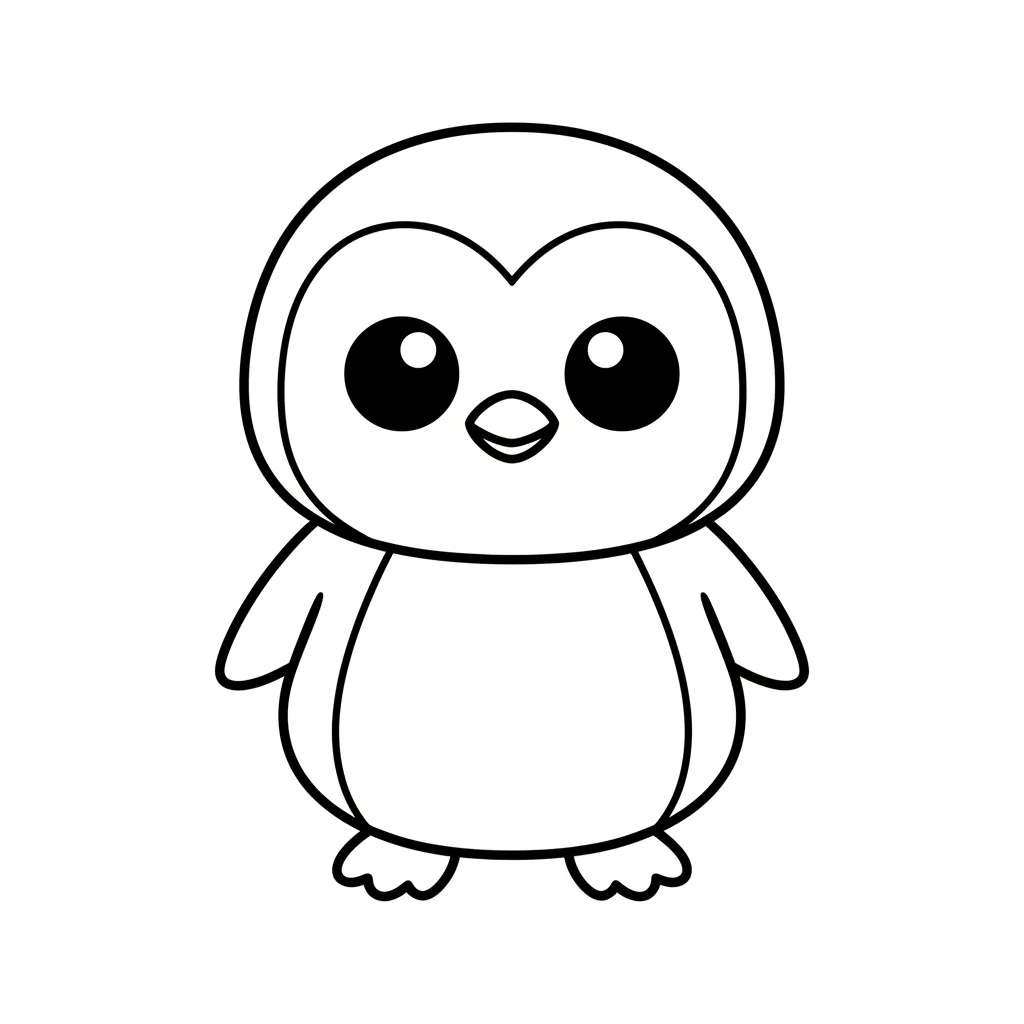 Penguin coloring page for preschoolers - Standard style