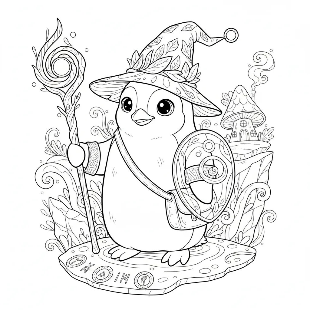 Penguin coloring page for teens - Standard style