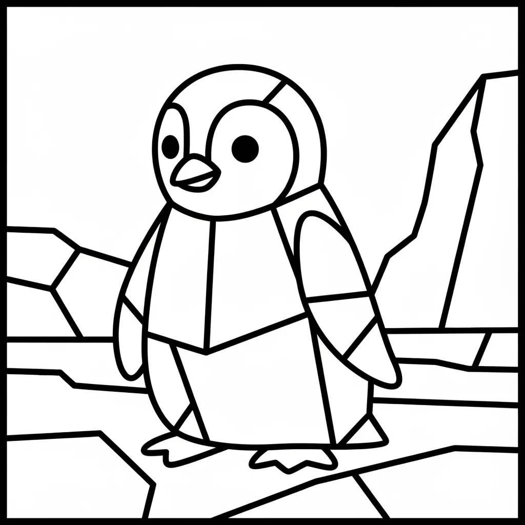 Penguin coloring page for toddlers - Standard style