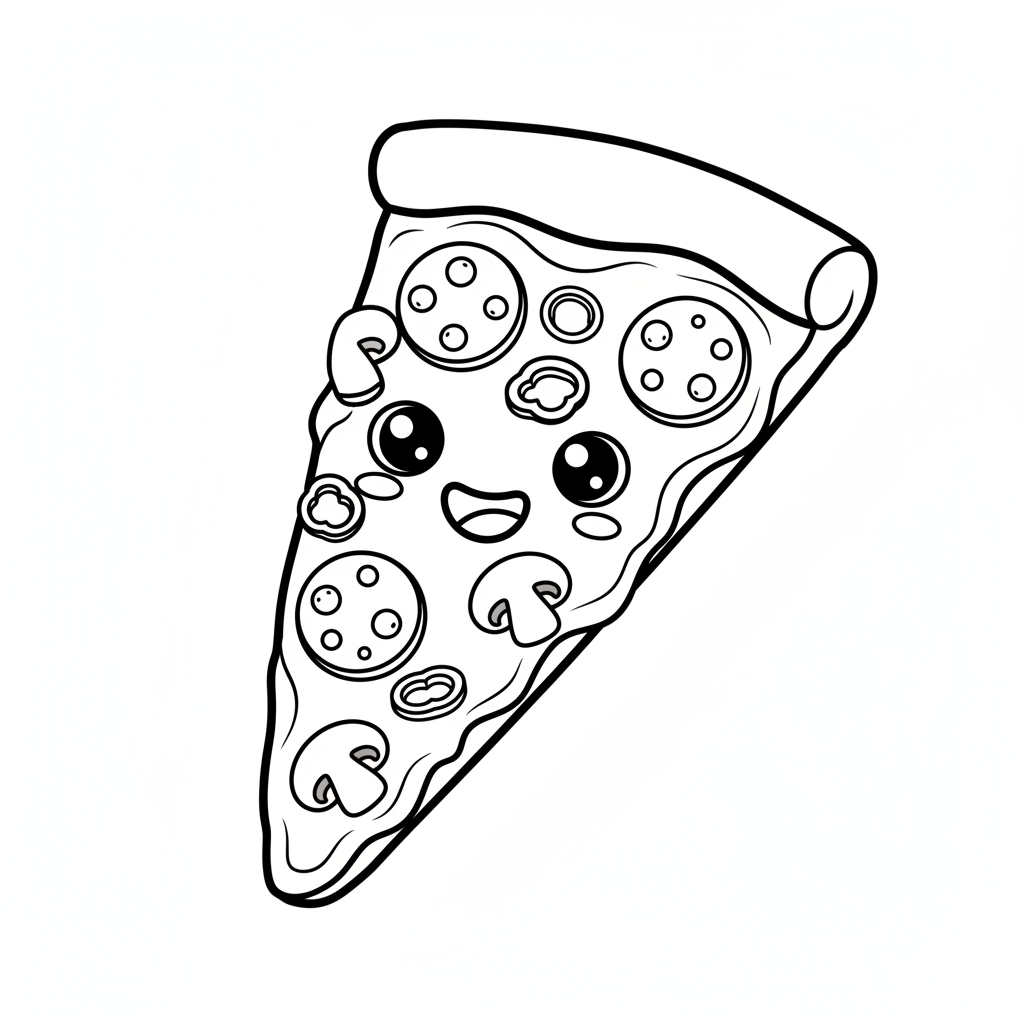 Pizza coloring page for toddlers - Standard style