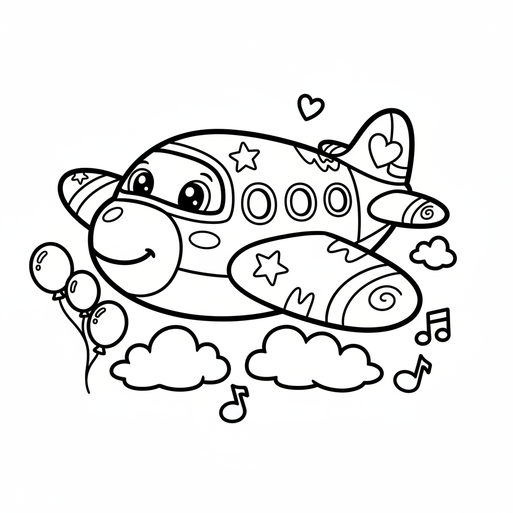 Plane coloring page for teens - Standard style