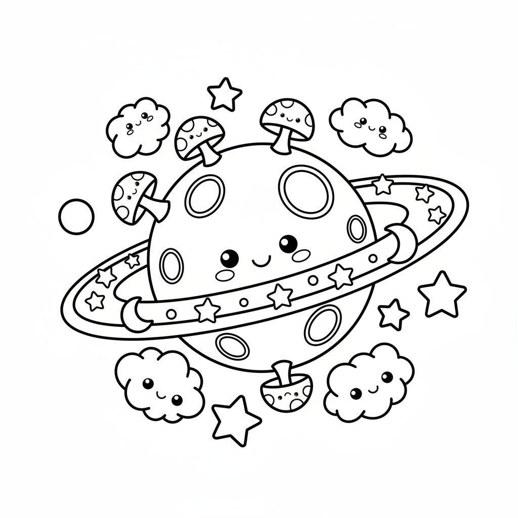Planet coloring page for toddlers - Standard style