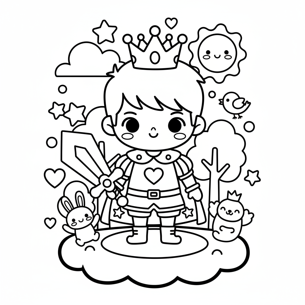 Prince coloring page for adults - Standard style