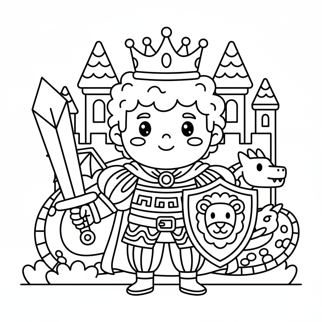 Prince coloring page for men - Standard style