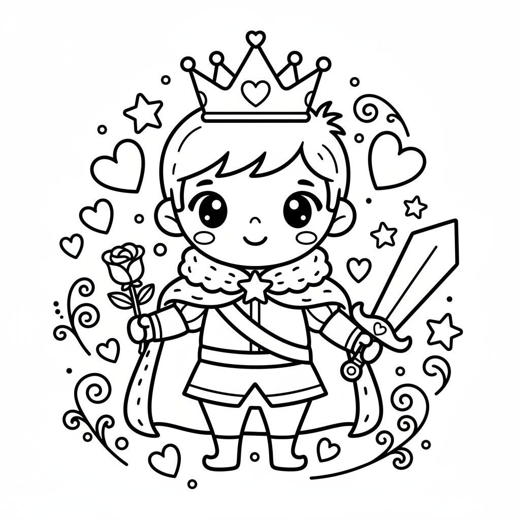 Prince coloring page for women - Standard style