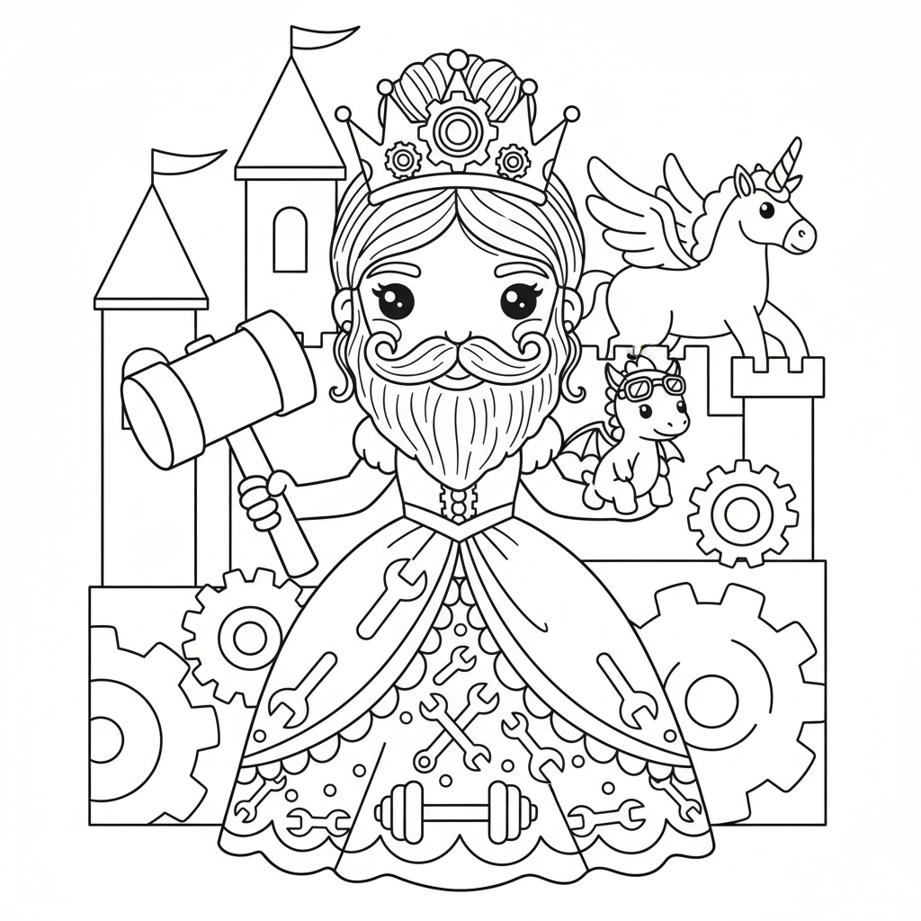 Princess coloring page for men - Standard style