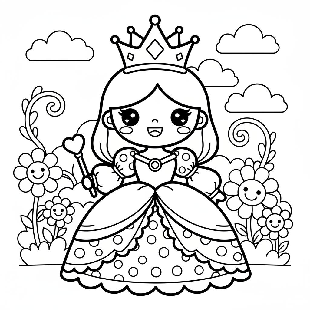Queen coloring page for adults - Standard style
