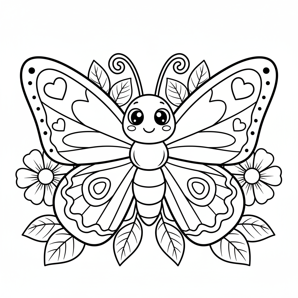 Butterfly coloring page for everyone - Realistic style