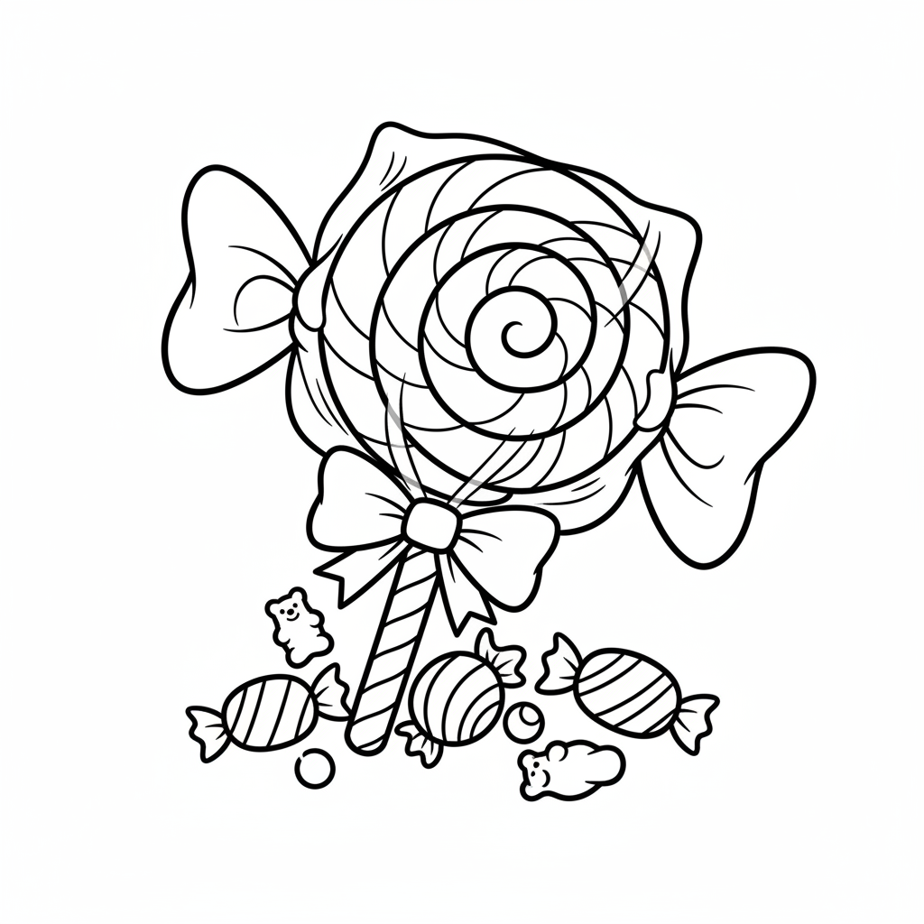 Candy coloring page for everyone - Realistic style
